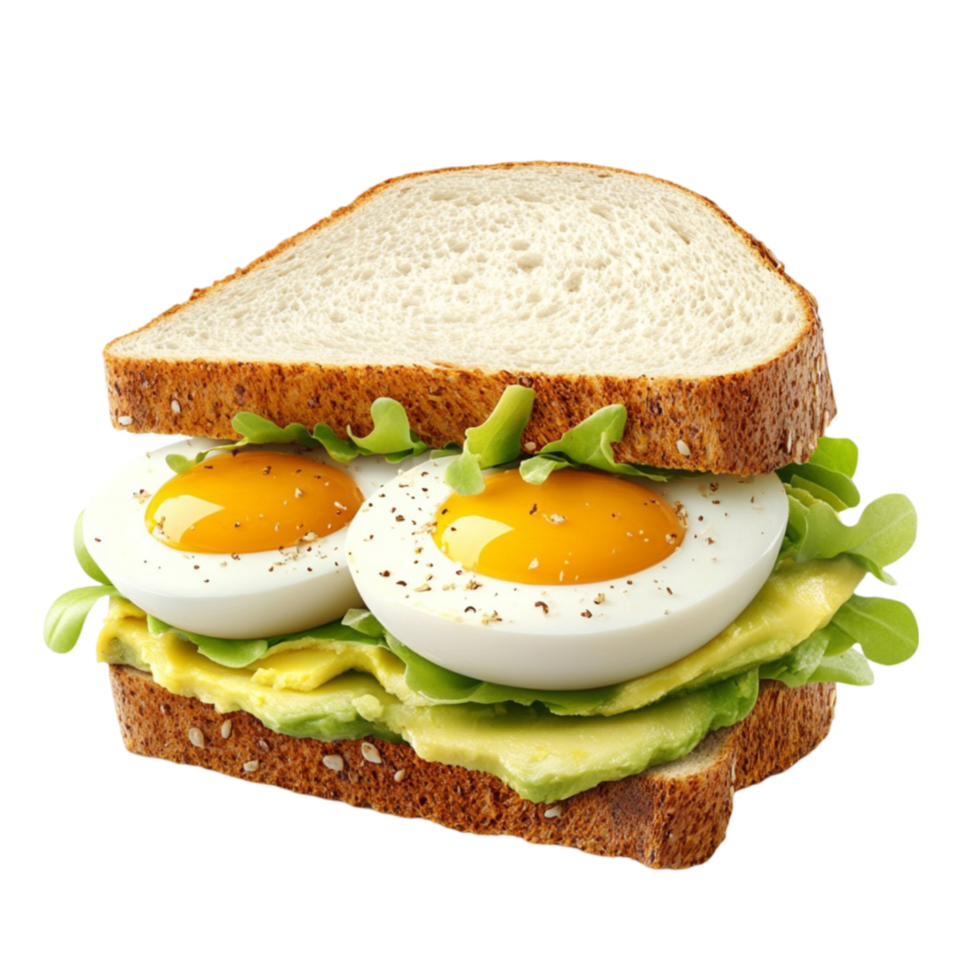 Sandwich with Eggs and Avocado png
