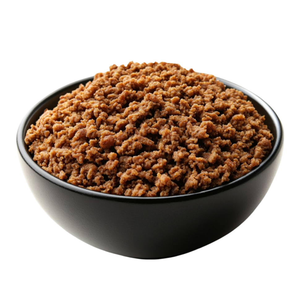 Ground Beef in Bowl on Transparent Background png