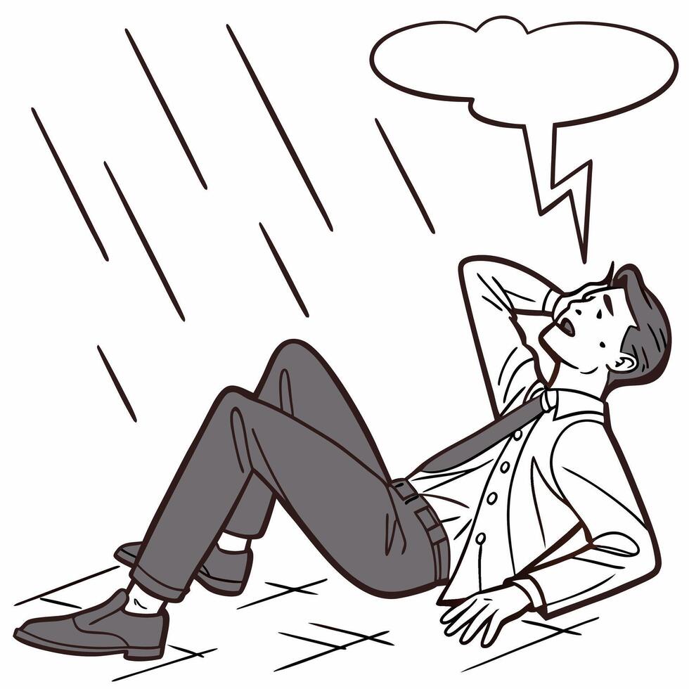 Business man depression, failed business man, design figure for motivation design vector