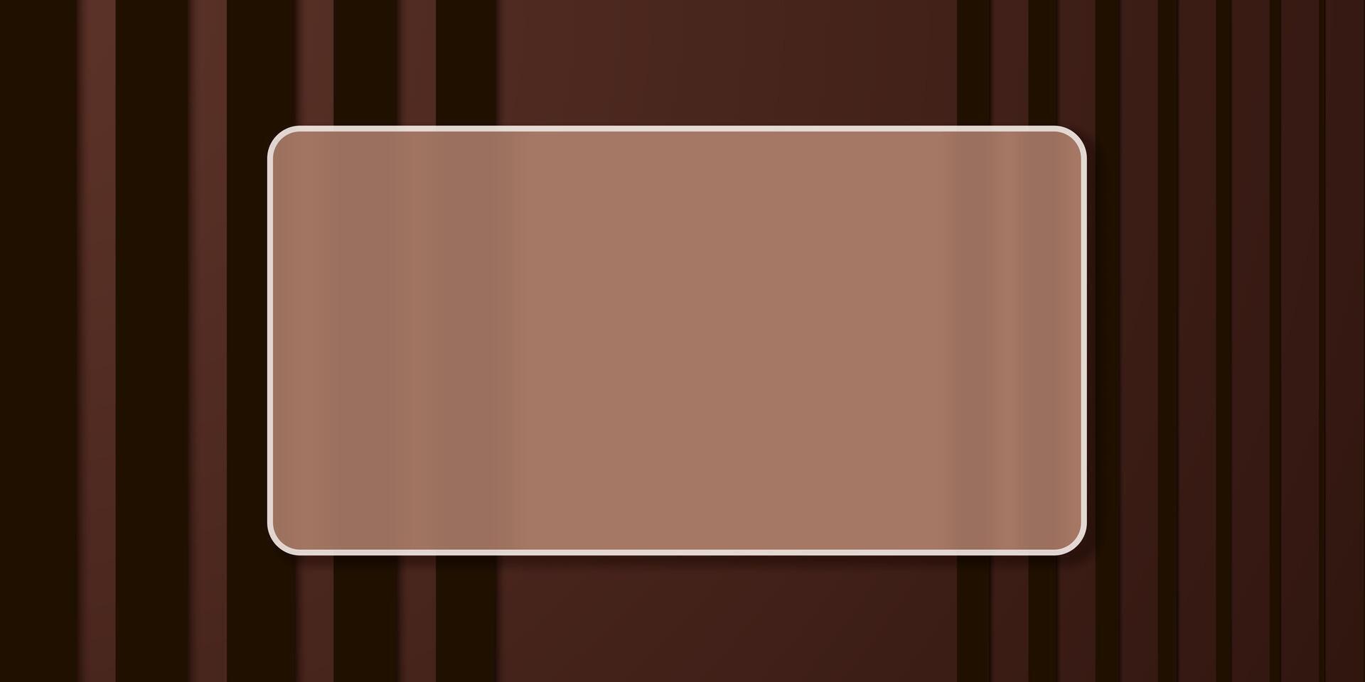 Coffee abstract background with glass matte frame in mocha mousse color. New trendy color palette. vector