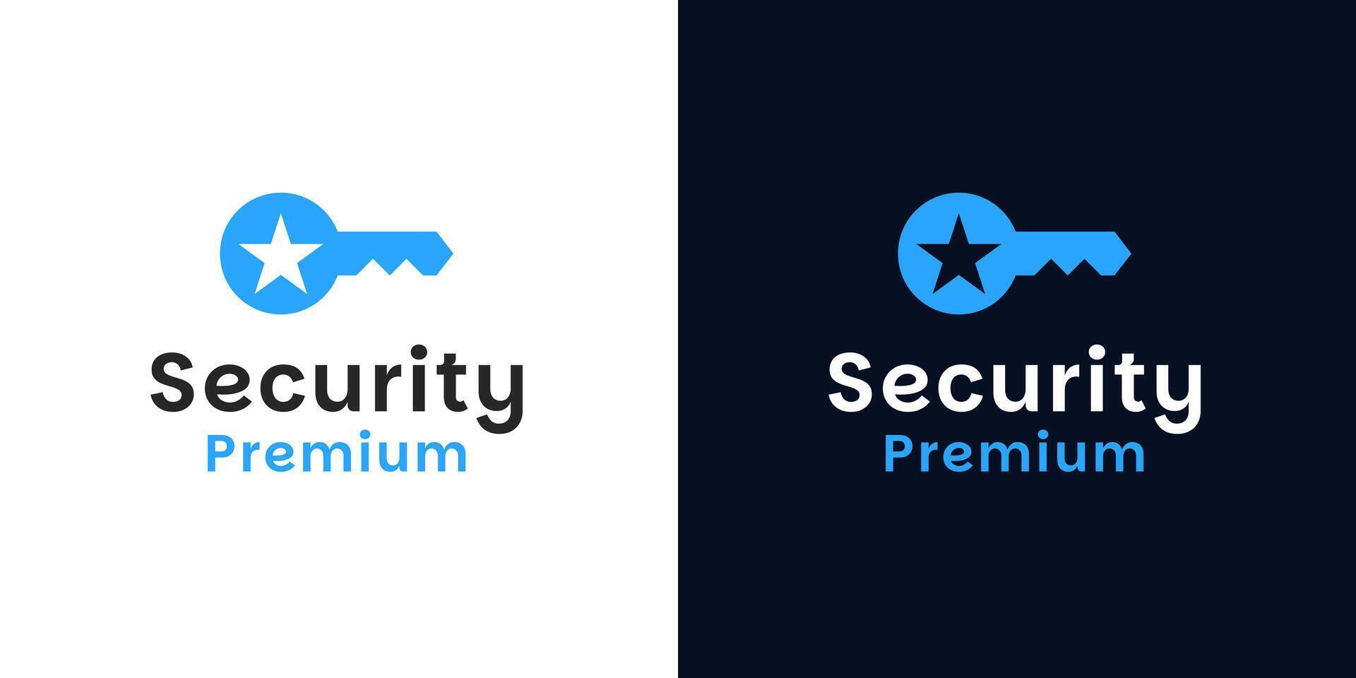 Key and star logo for secure service concept symbol illustration vector