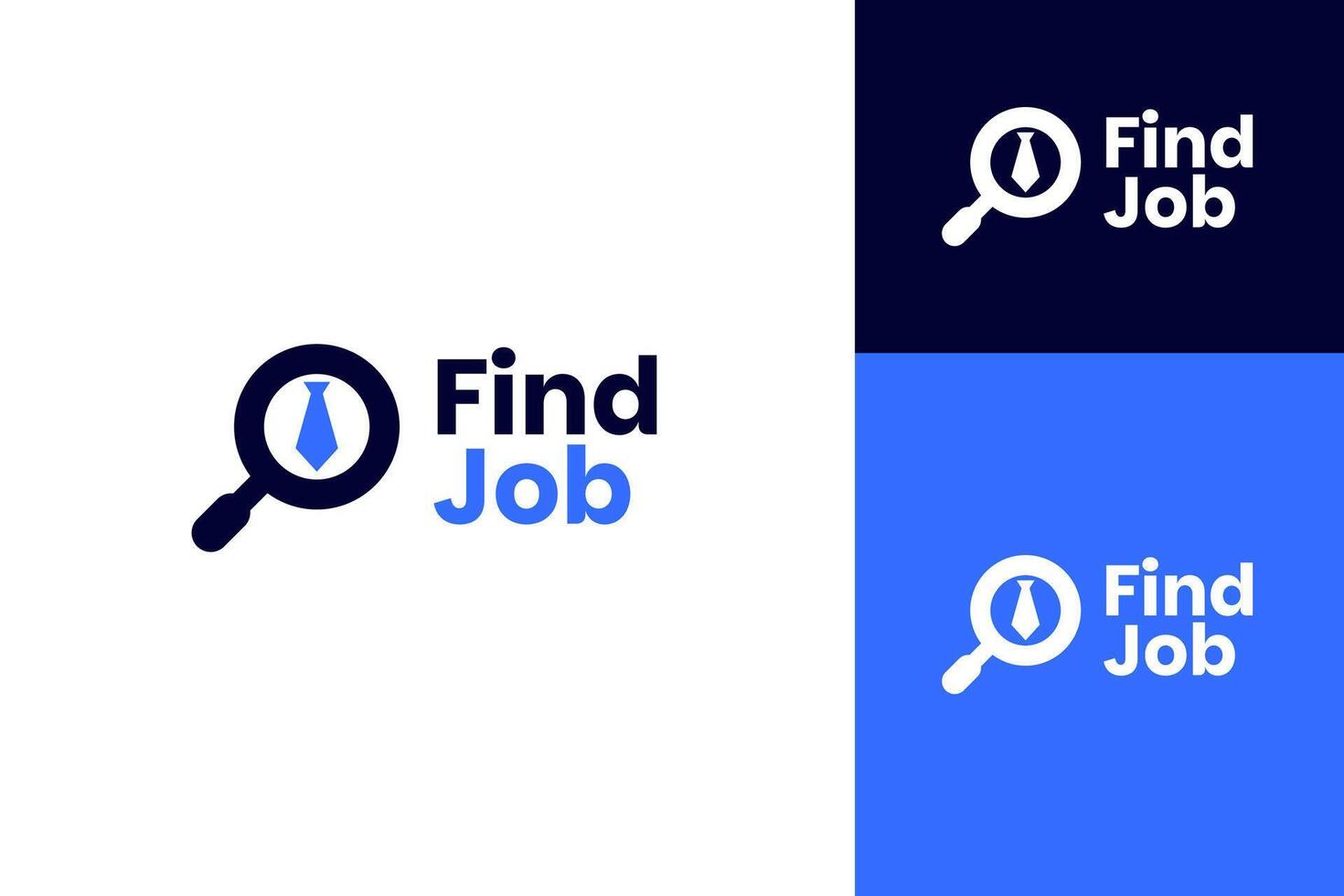 Find or search job logo design with tie icon template illustration vector