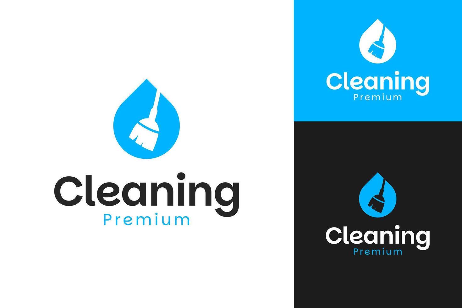 Broom logo with brush design template for cleaning service symbol illustration vector