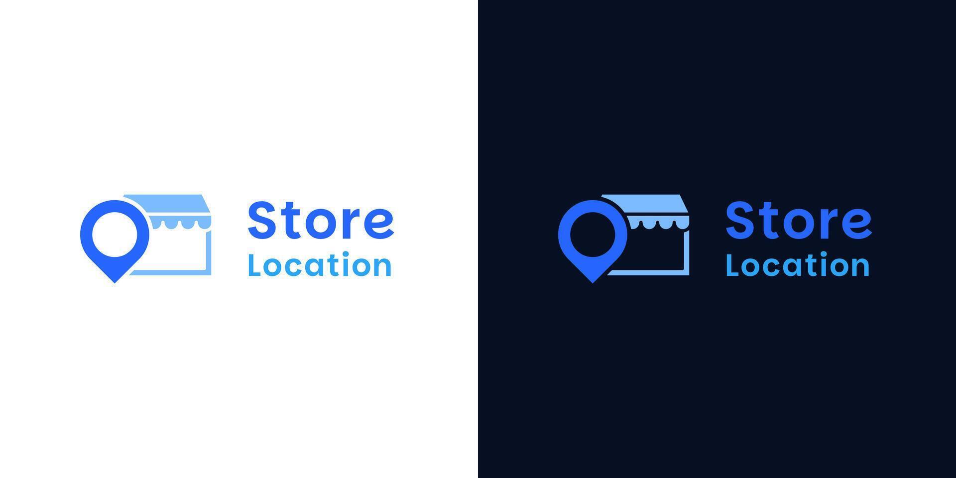 Pin with store logo design template concept symbol illustration vector