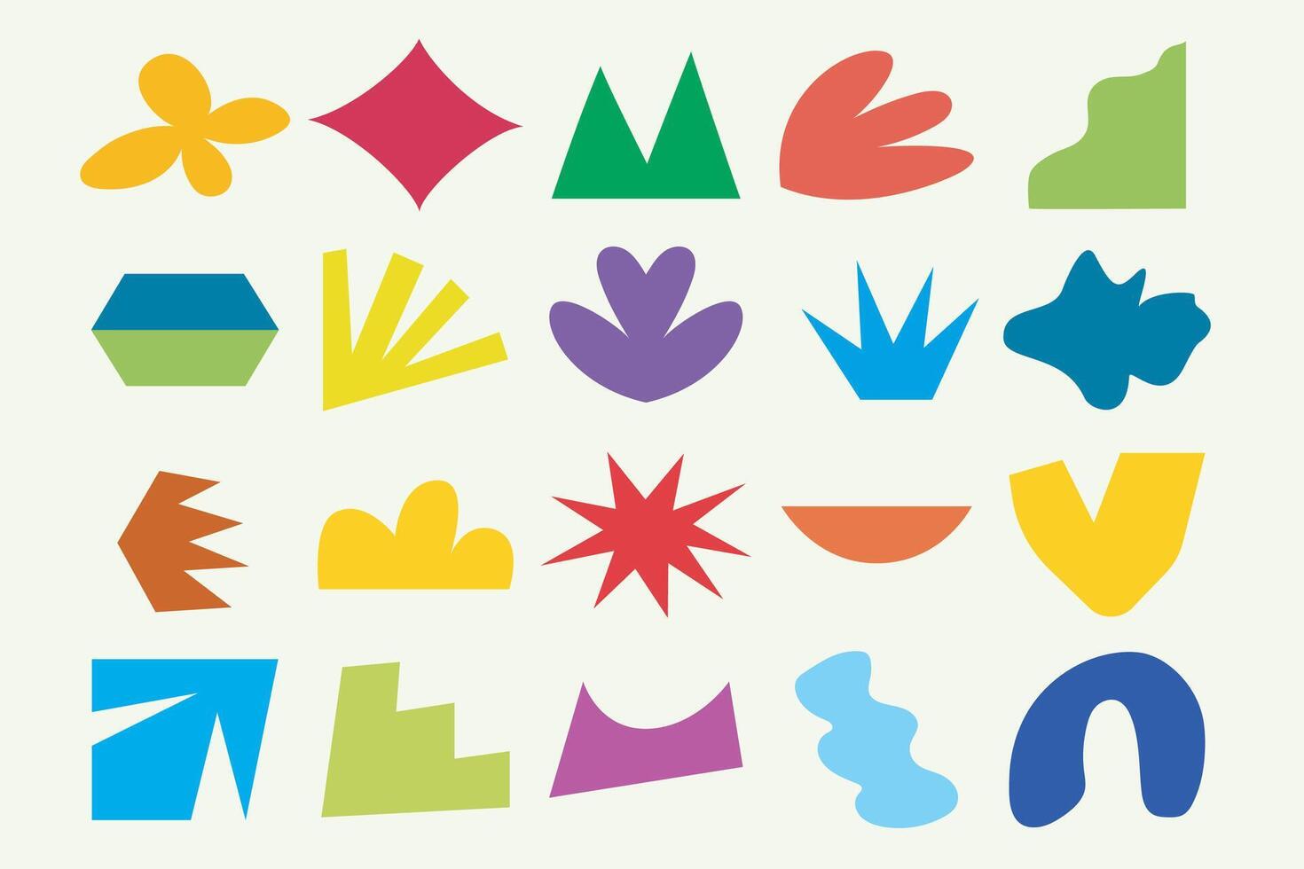 Set of abstract shape decoration design template. vector