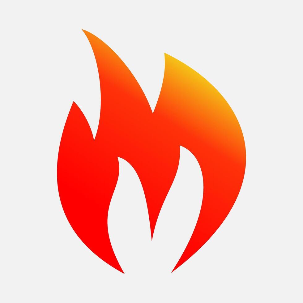 Red flame logo icon design. Fire logo illustration. vector