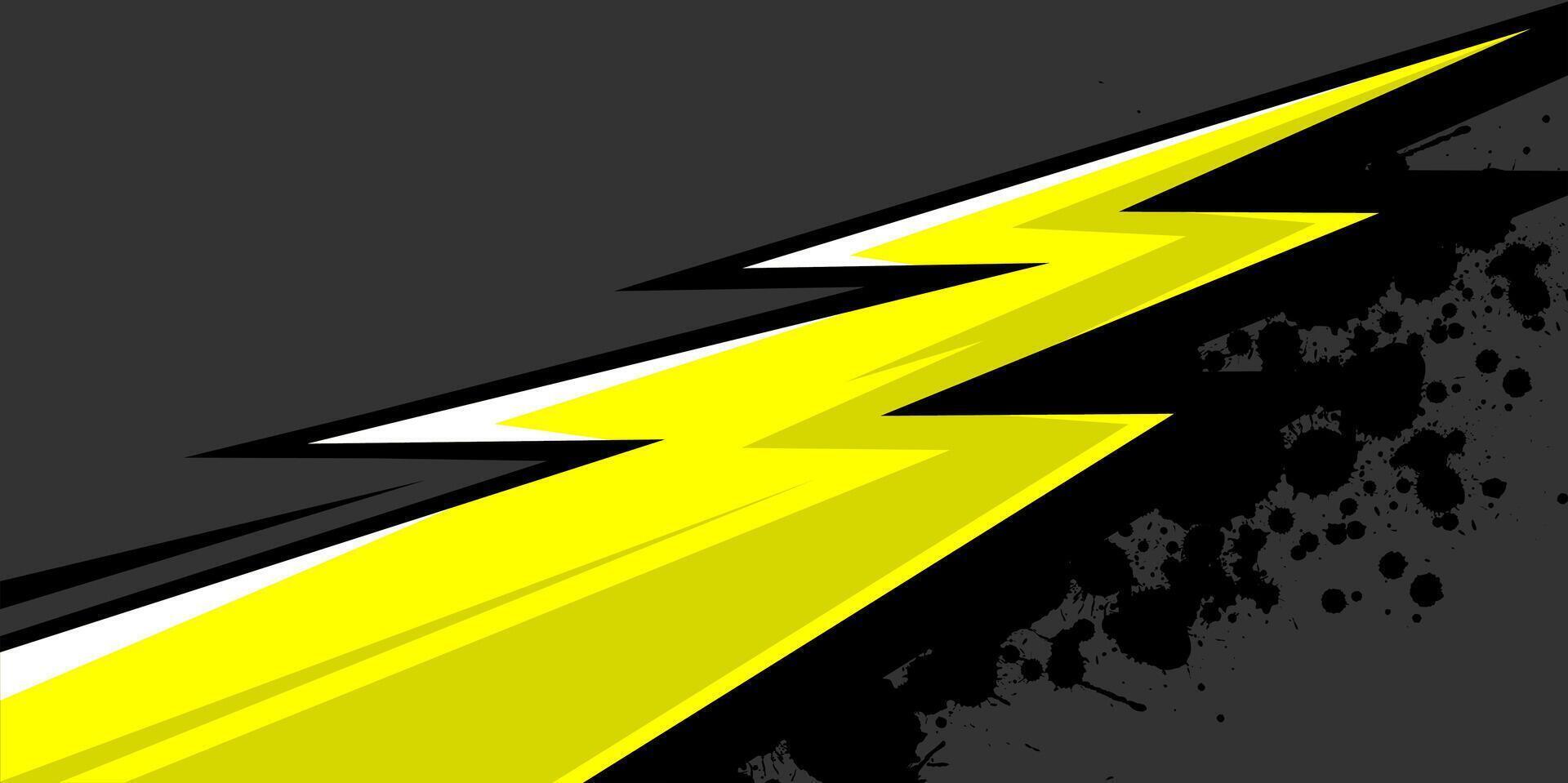 racing stripes yellow flash decals wrapping car vector