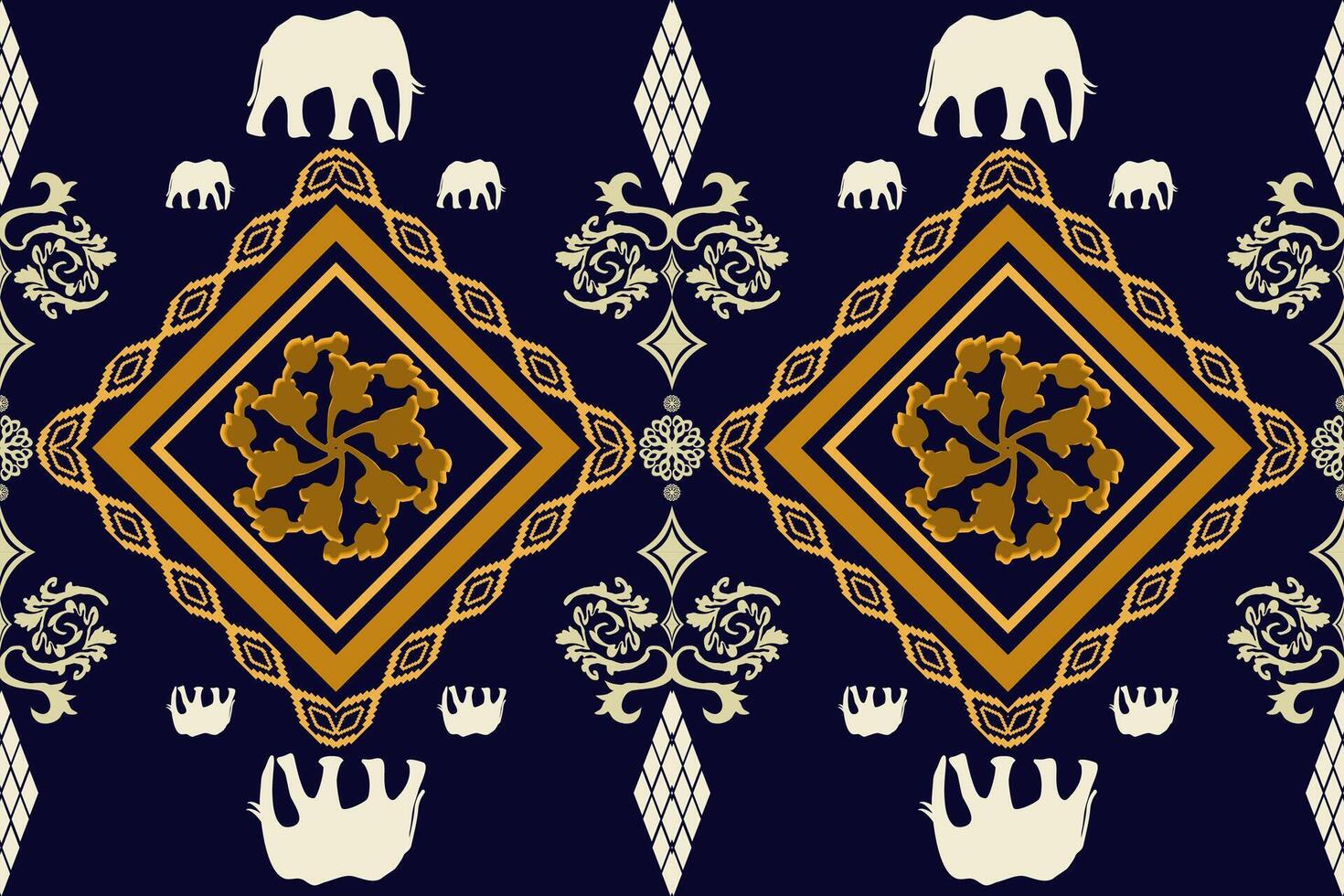 Geometric ethnic embroidery patterns on black background vector