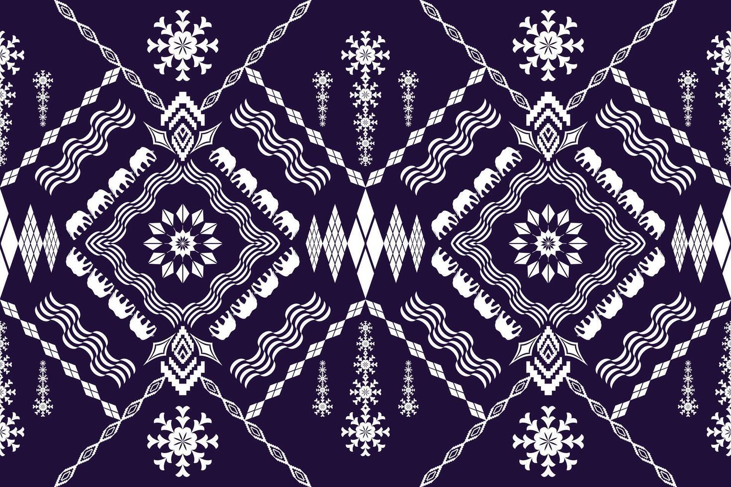 Geometric ethnic embroidery patterns black and white tone vector