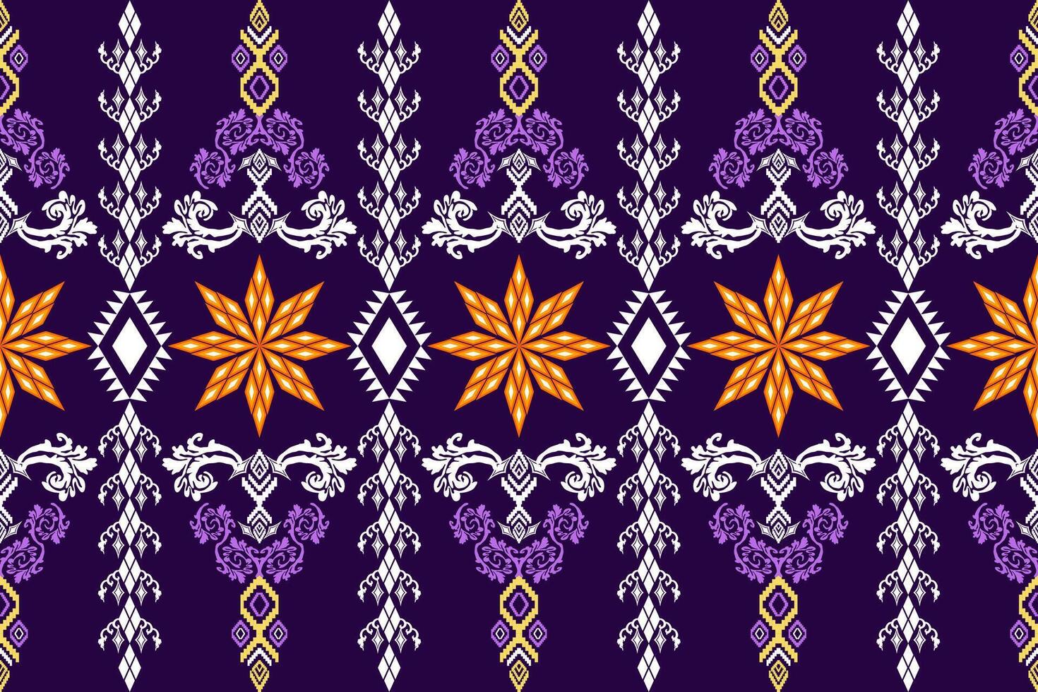 Geometric ethnic patterns on black background vector