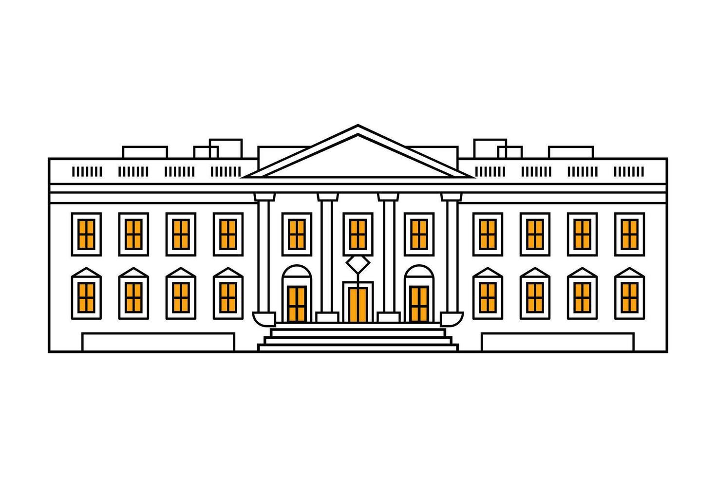White house USA icon, outline style vector
