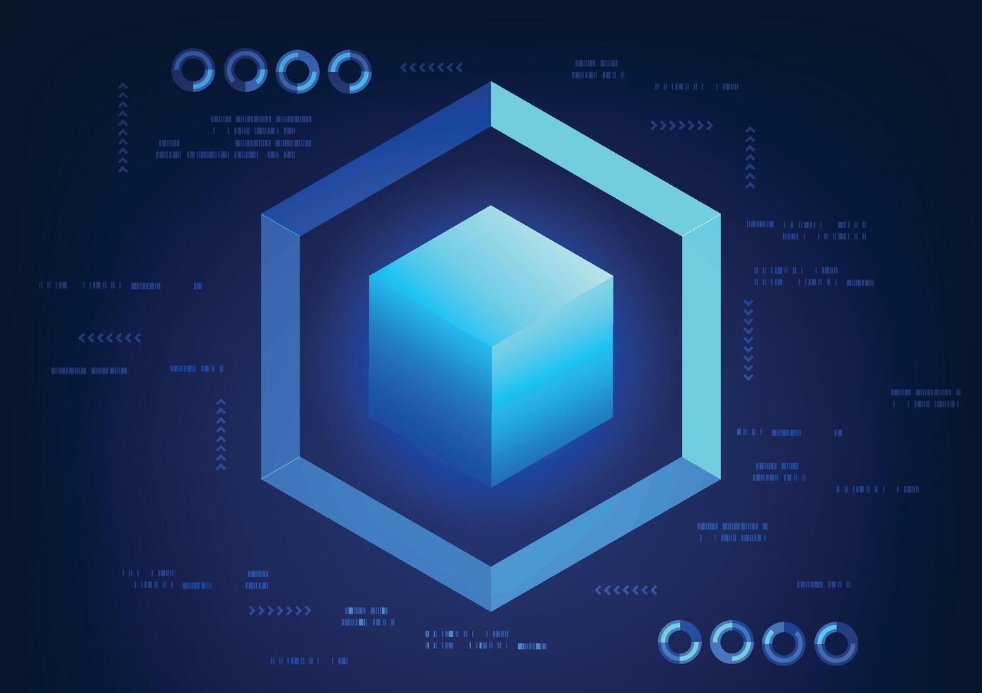 Abstract technology background with screen with square boxes and digital elements, conveying innovation, data processing and modern technology systems. Suitable for presenting digital and technology vector