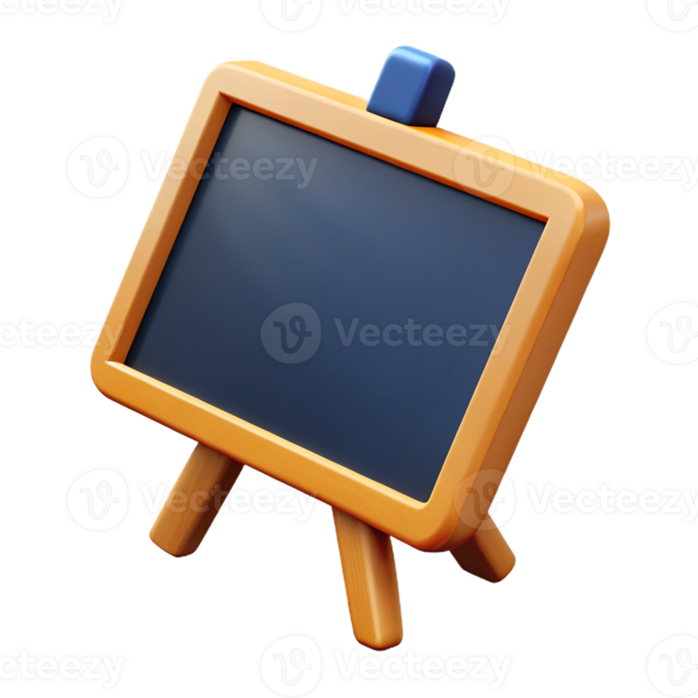 A small wooden easel with a blackboard on it png