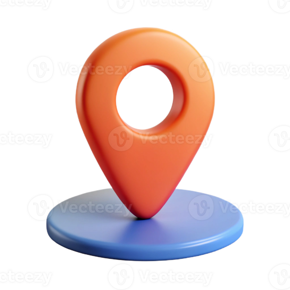 Map pin on a stand png