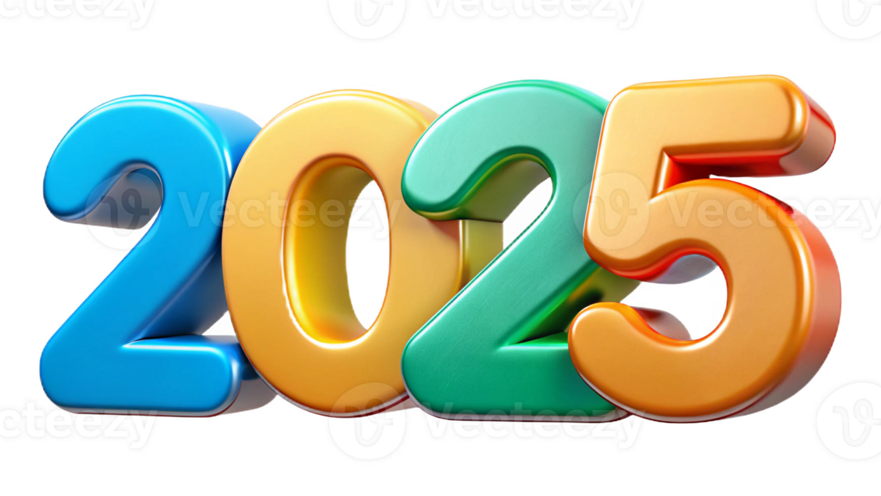 new year 2025 colorful png