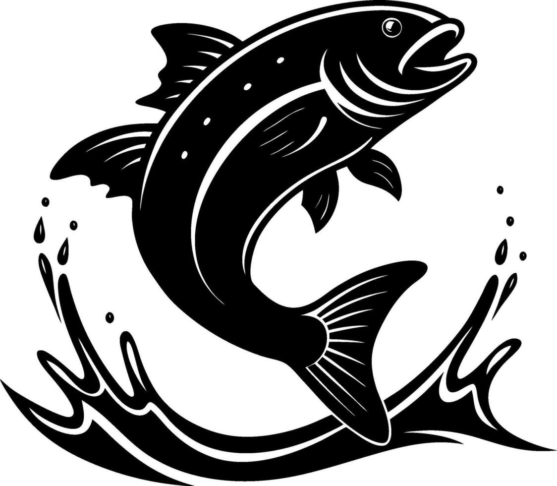 Experience the awe-inspiring beauty of a fish jumping gracefully out of the water vector