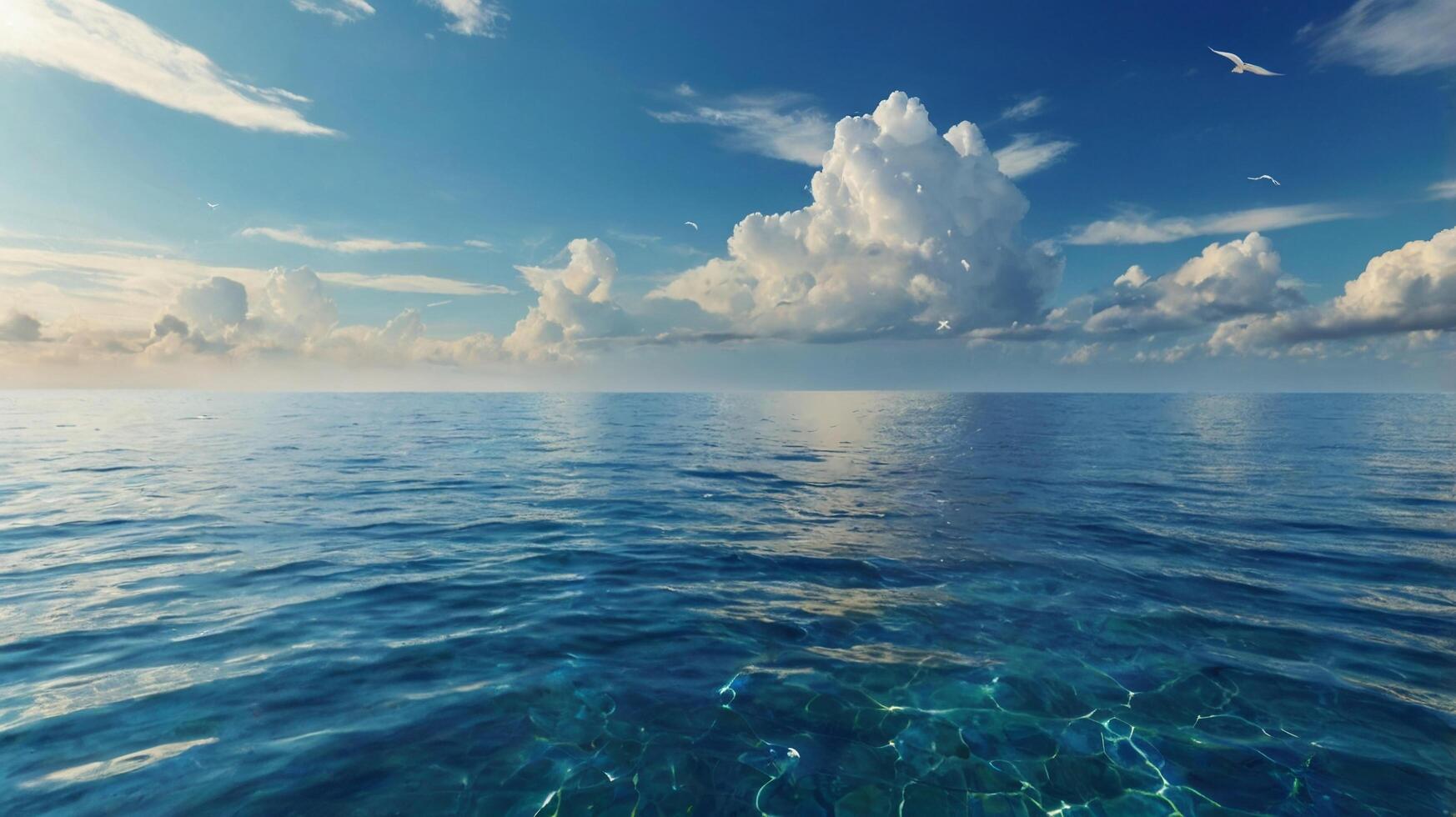 Sea with cloud background photo