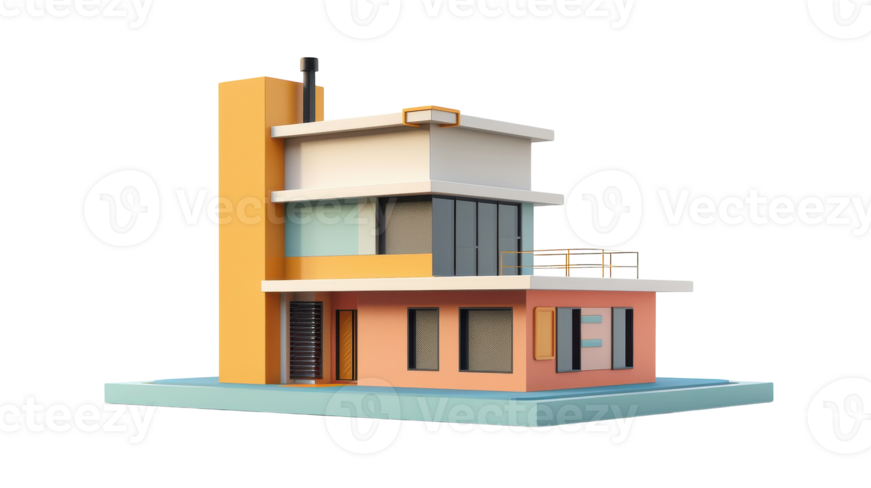 A small house with a balcony and a balcony png
