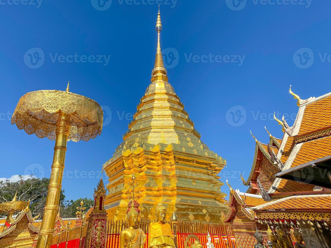 Wat Phra That Doi Suthep is a buddhist temple and tourist attraction in Chiang Mai, Thailand photo