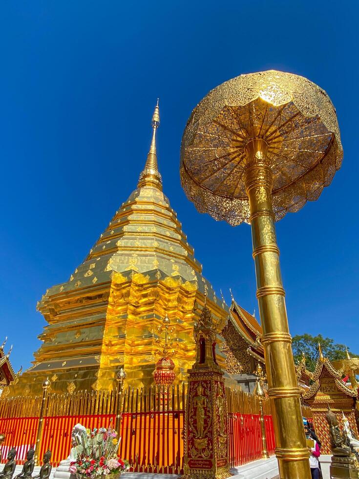 Wat Phra That Doi Suthep is a buddhist temple and tourist attraction in Chiang Mai, Thailand photo