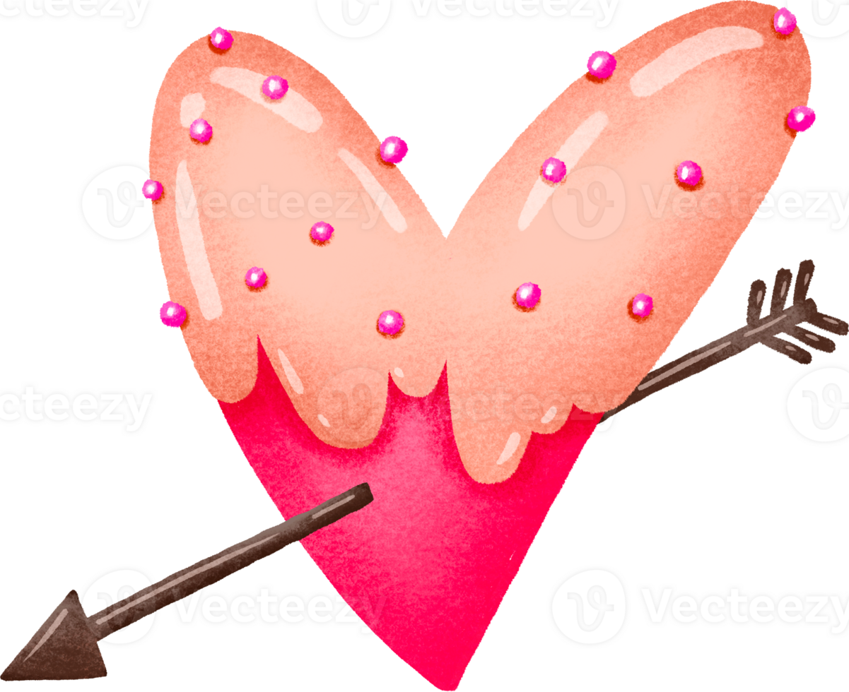 Sweet baked hearts with sugar glaze. Gingerbread. Relationships and sweetheart st Valentine illustration. Love day png