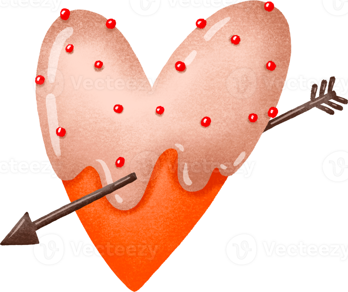 Sweet baked hearts sugar glaze. Gingerbread. Relationships and sweetheart st Valentine illustration. Love day set png