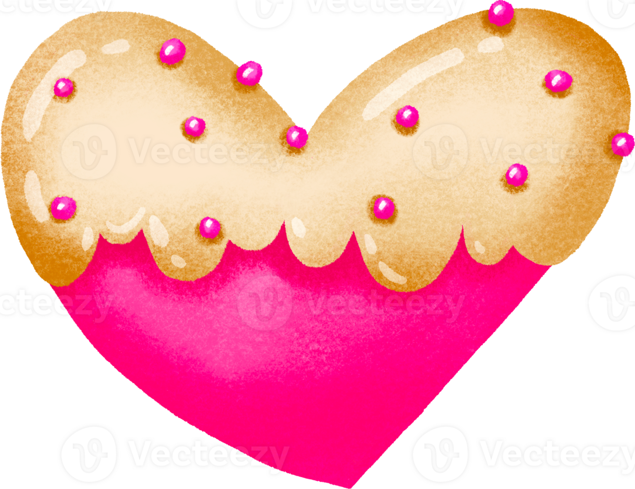 Sweet baked hearts with sugar glaze. Gingerbread. Relationships and st Valentine illustration. Love day set png