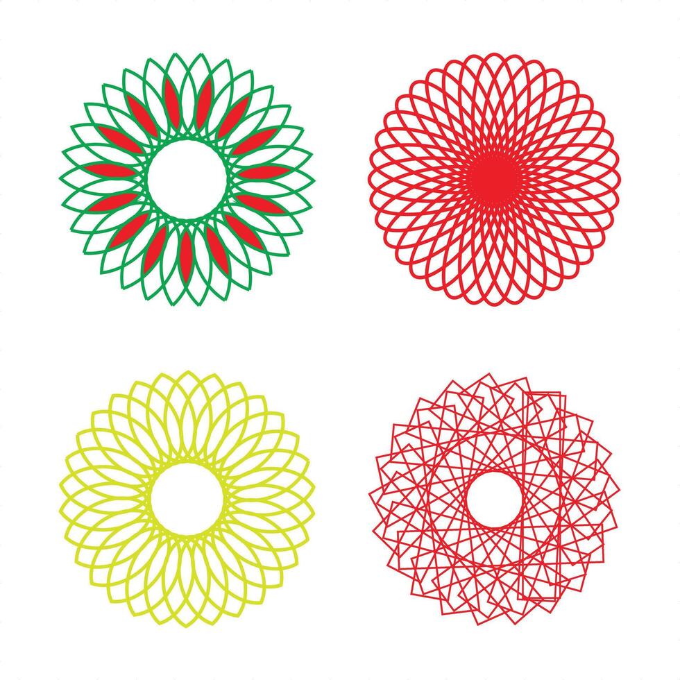 Spiral Set Of Label Shapes Silhouettes Illustration Isolated On White Background vector