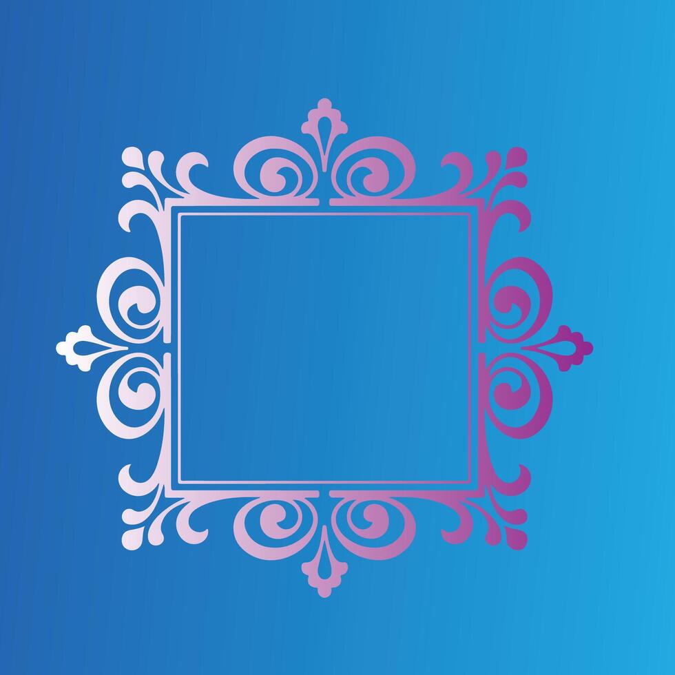 A Elegant Ornamental Frame Classic Gold on Blue Gradient vector