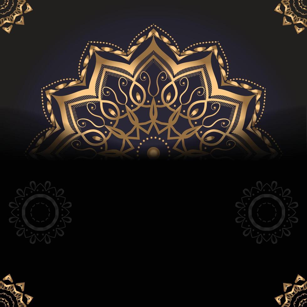 Unlock the Beauty of Mandala Stunning Gold Patterns on Black Canvas vector