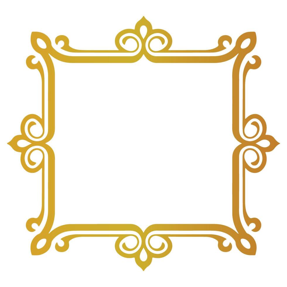 a Ornamental Frame Classic Gold on Blue Gradient vector