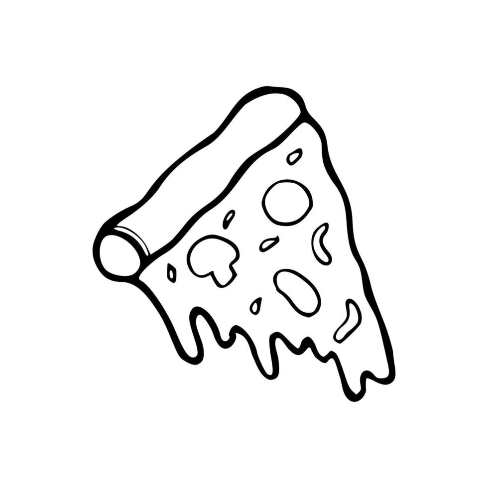 cartoon piece of pizza vector