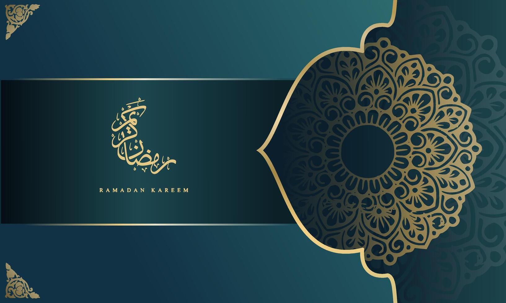 luxury mandala with ramadan kareem background vector