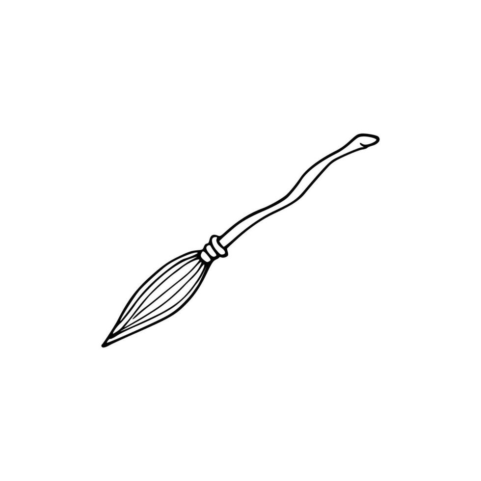 cartoon of witch broom vector