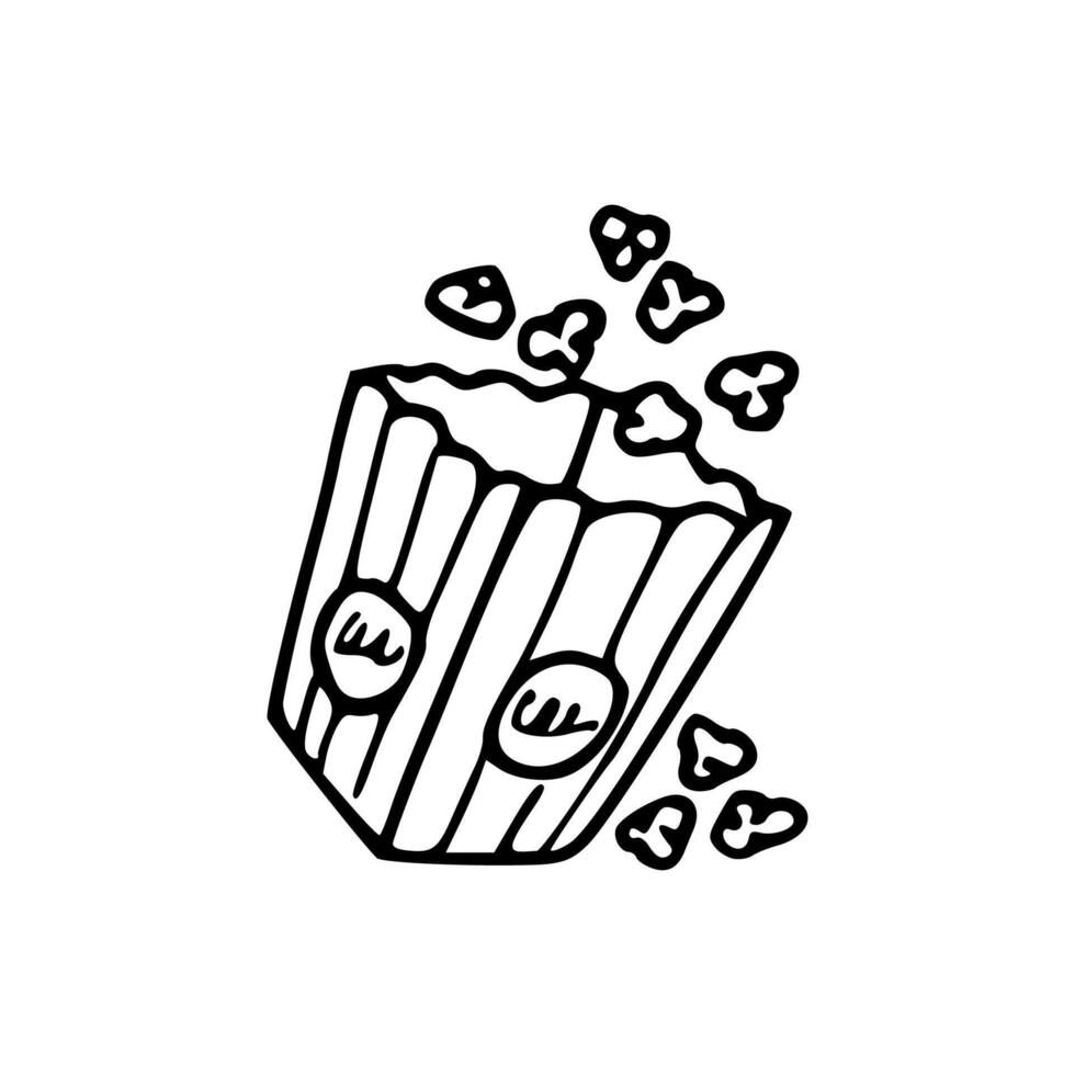 cartoon of pop corn vector