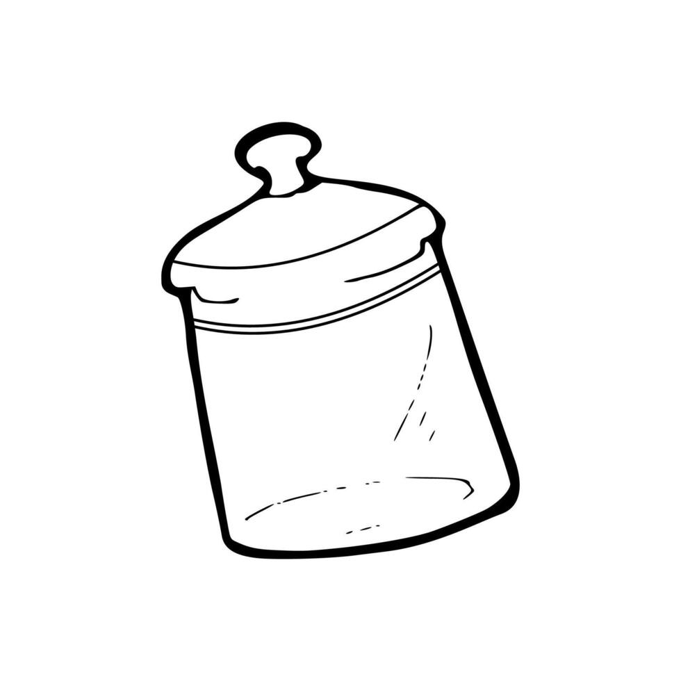 A drawing of a jar with a lid vector