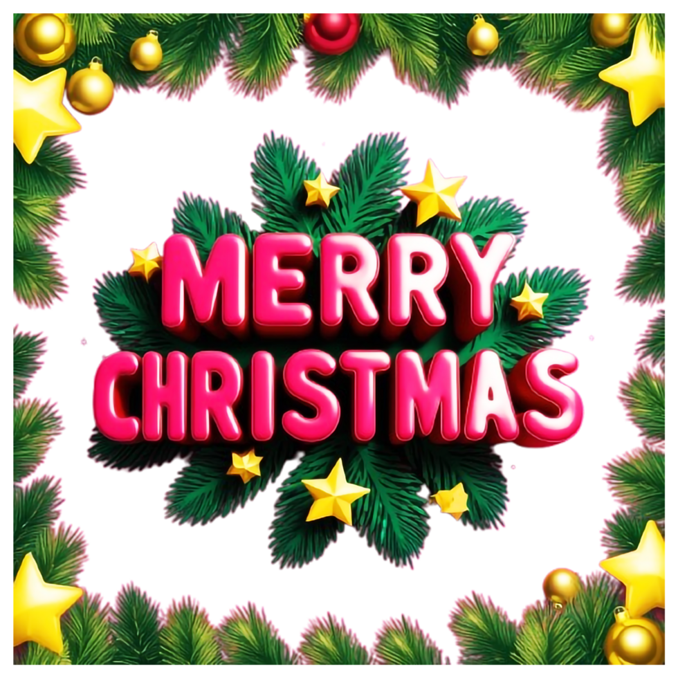 merry christmas text on a christmas tree background png