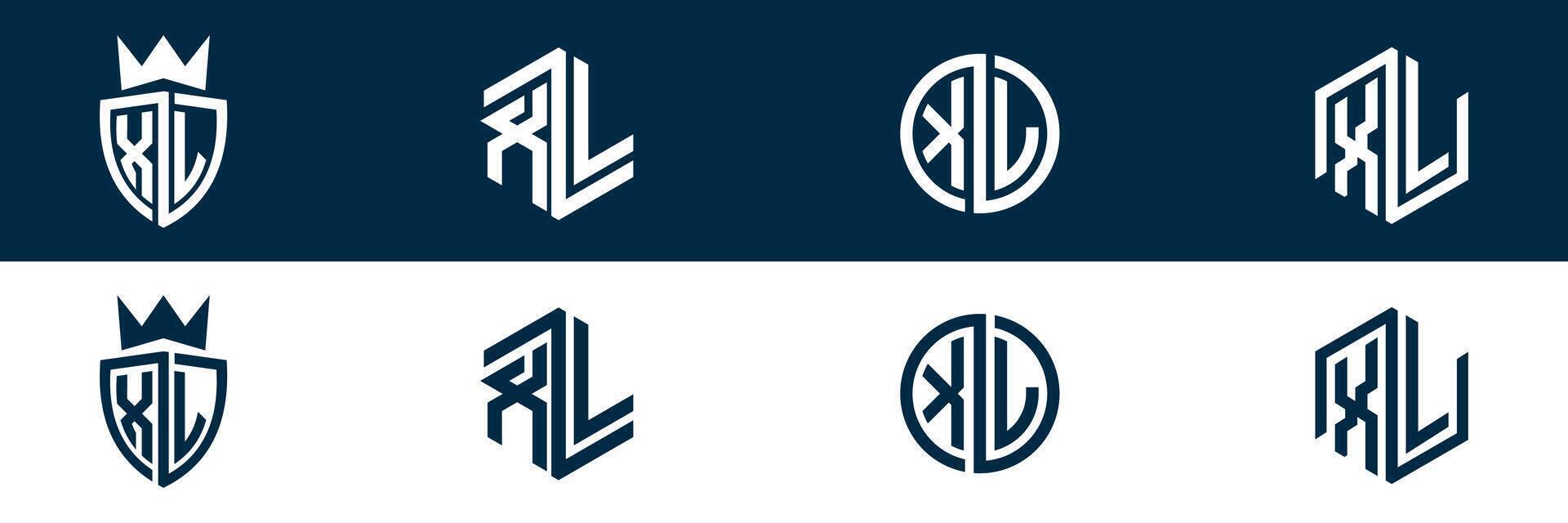 XL LX letter logo set design vector