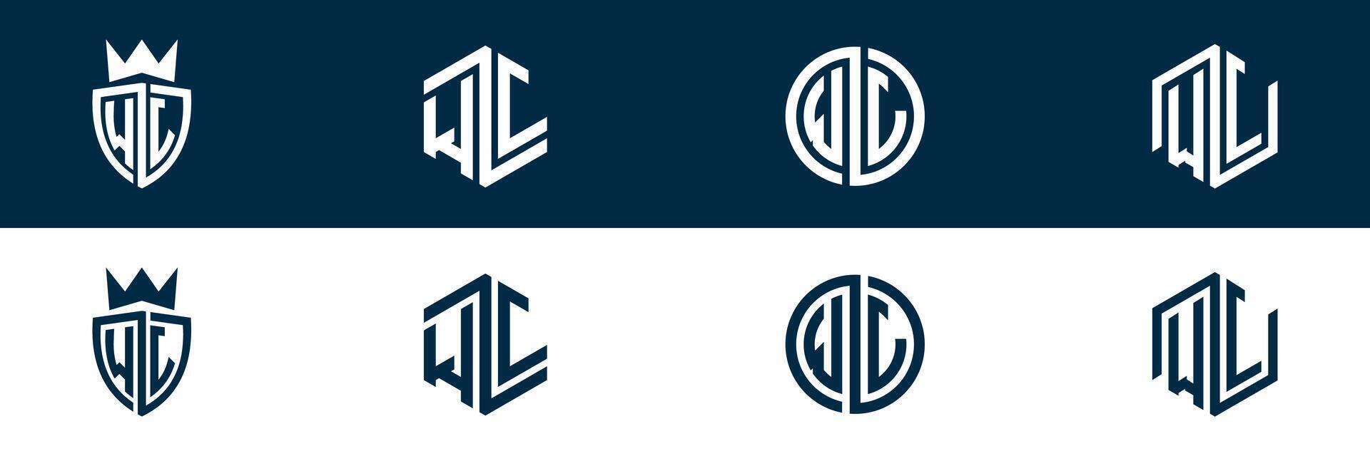 WJ JW letter logo set design vector