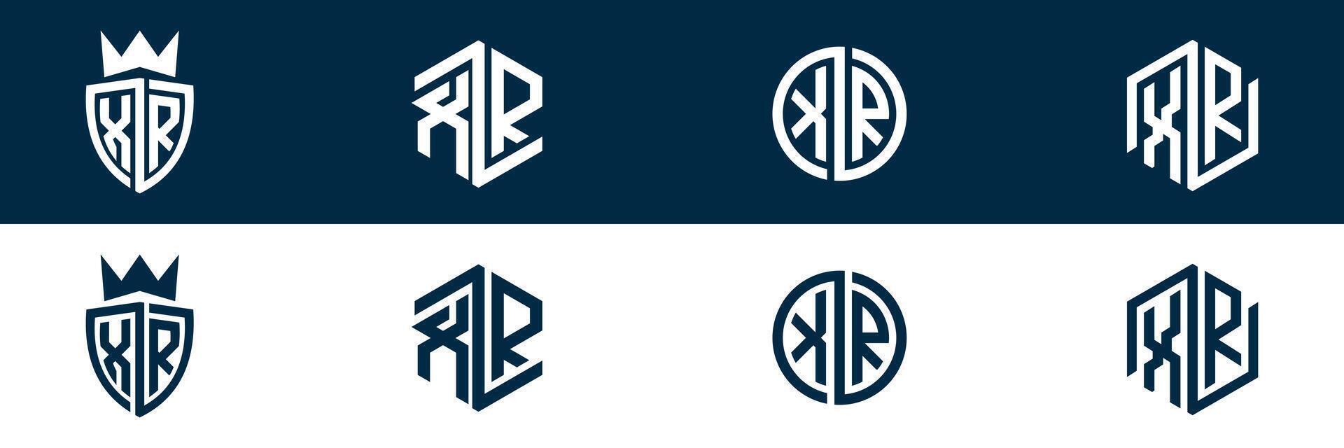XR RX letter logo set design vector