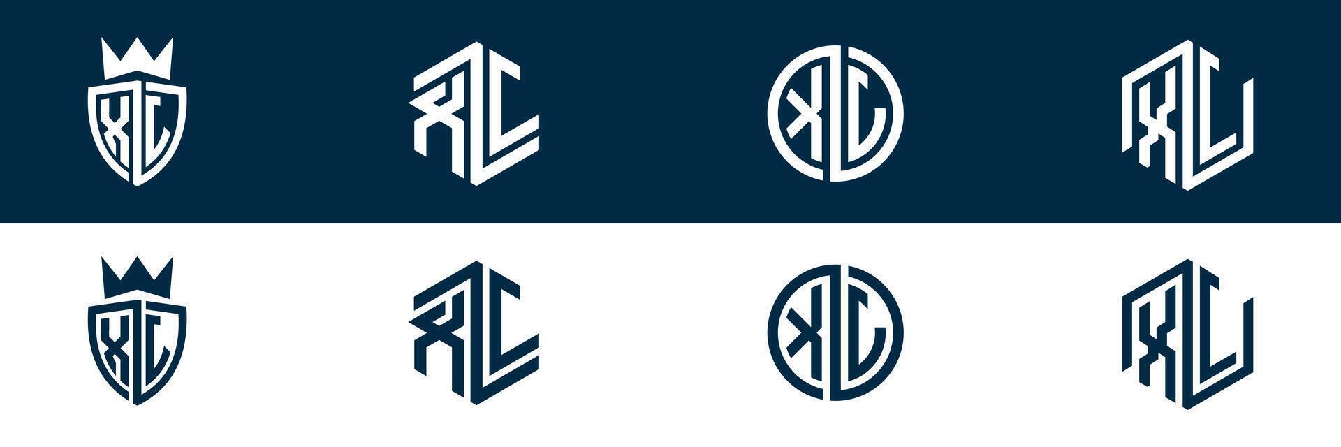 XJ JX letter logo set design vector