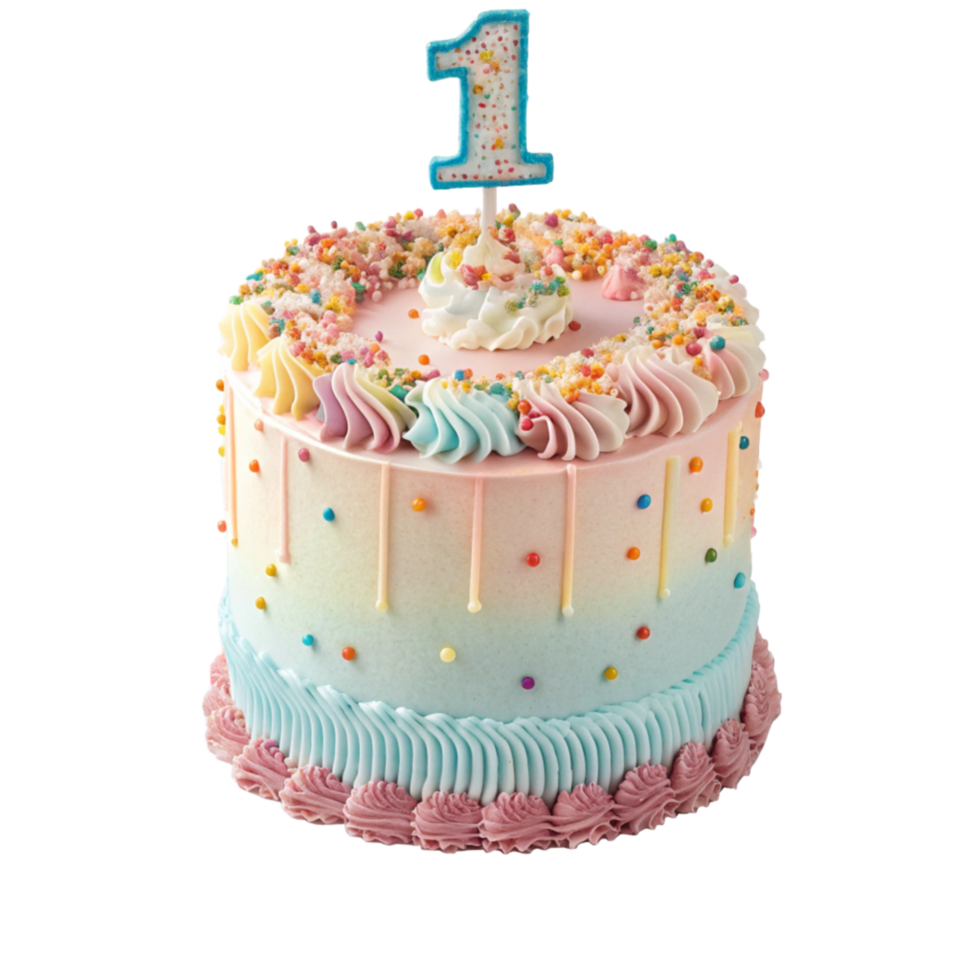 1st birthday cake with letter 1 transparent background png