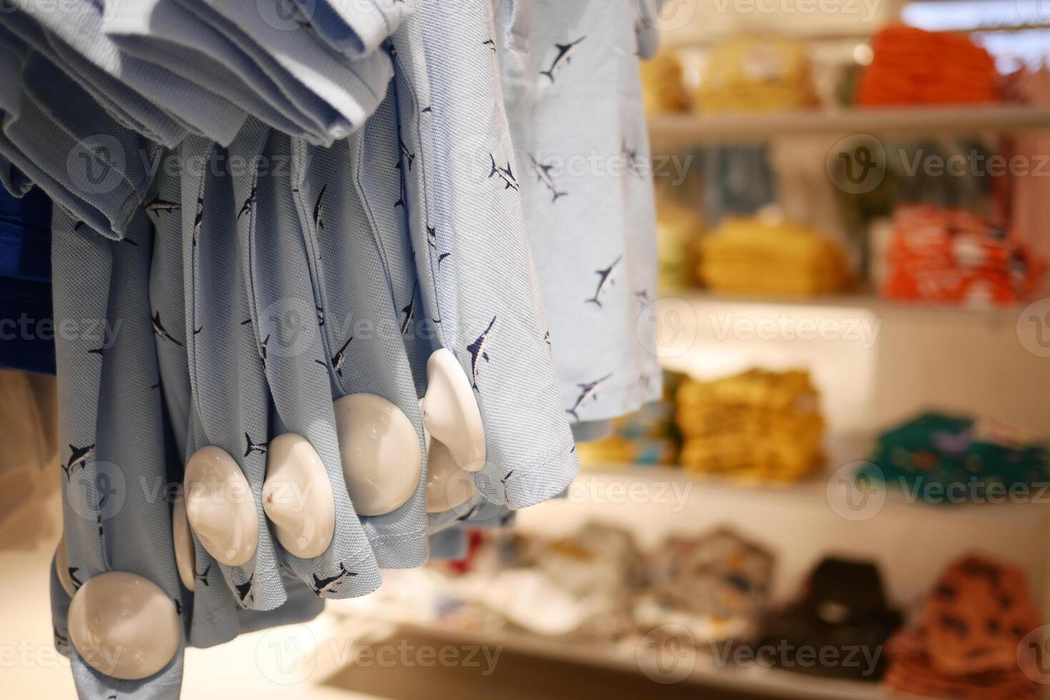 Clothing security tag on a shirt , photo