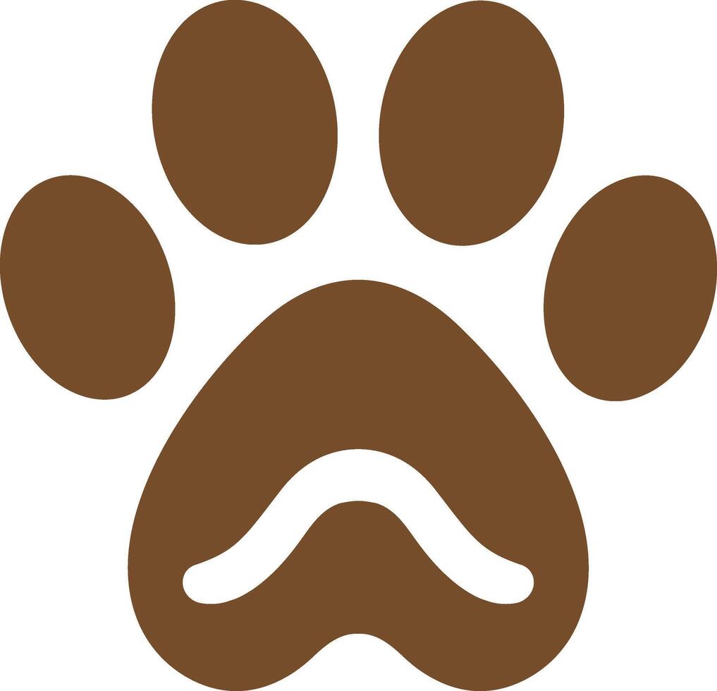 a brown paw print on a white background vector
