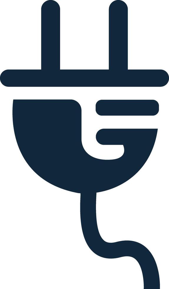 a blue and white plug icon on a white background vector