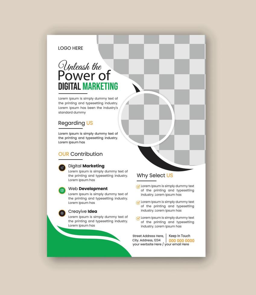 Digital Marketing flyer design And Corporate business multipurpose flyer design and brochure cover page template vector