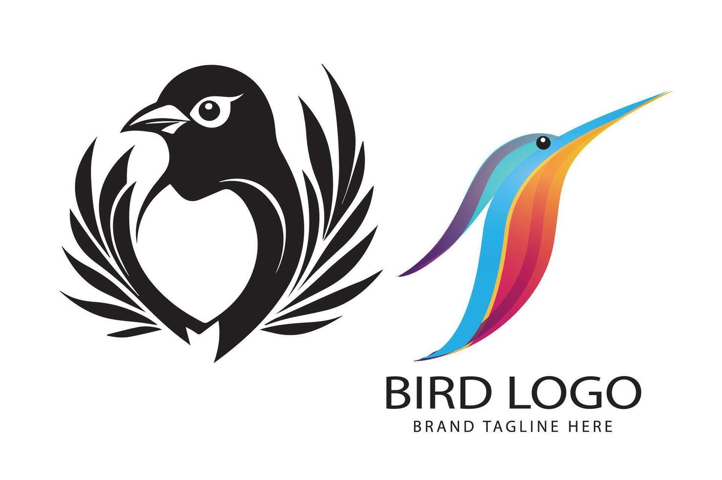A black bird with a yellow and white body vector