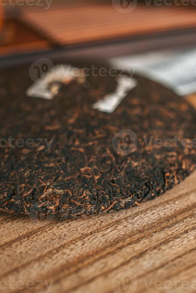An Artistic CloseUp of a Stylish and Elegant Natural Cork Coaster for Your Table Setting photo