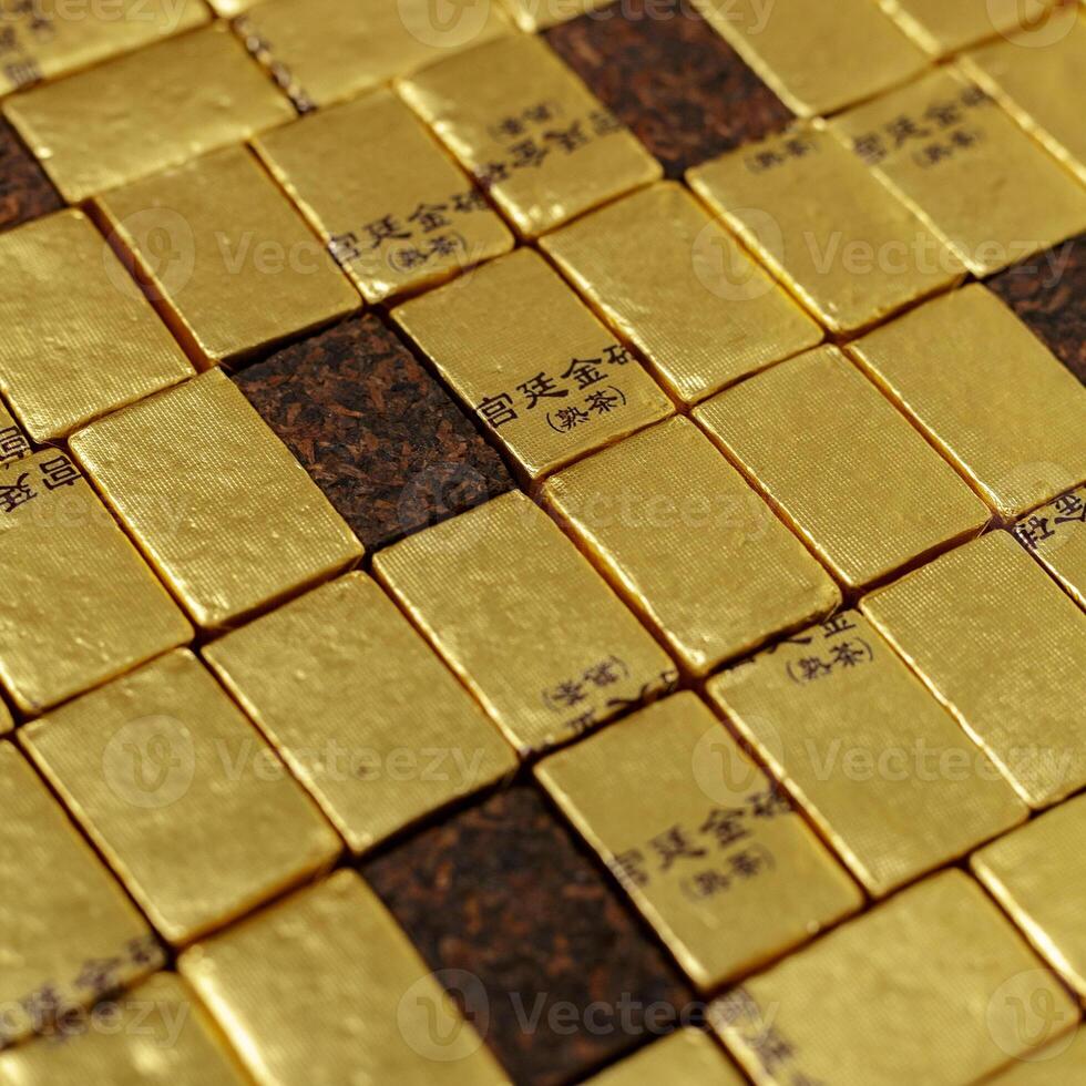 Stacks of Glittering Gold Bars Are Beautifully and Luxuriously Arranged in an EyeCatching Manner photo