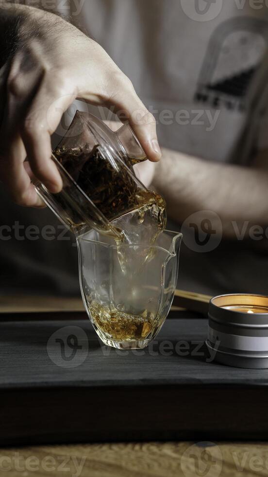 Mastering the Art of Tea Preparation Pouring a Delicious Herbal Blend for Ultimate Relaxation photo